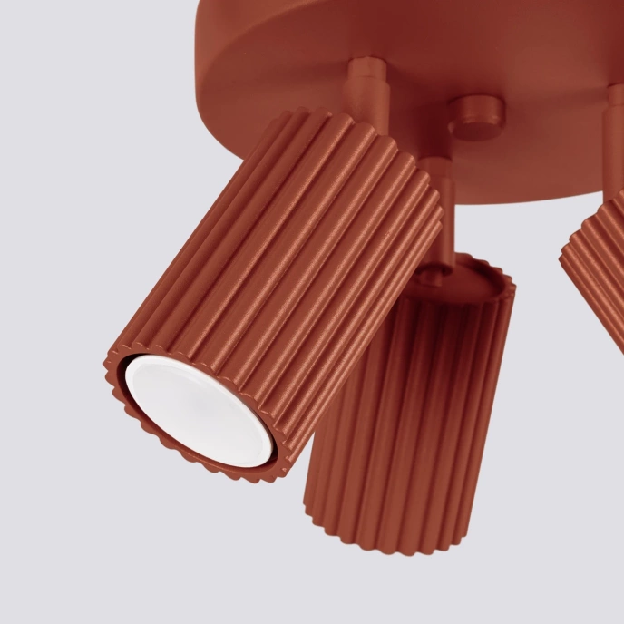 Taklampa KARBON 3P röd ockra