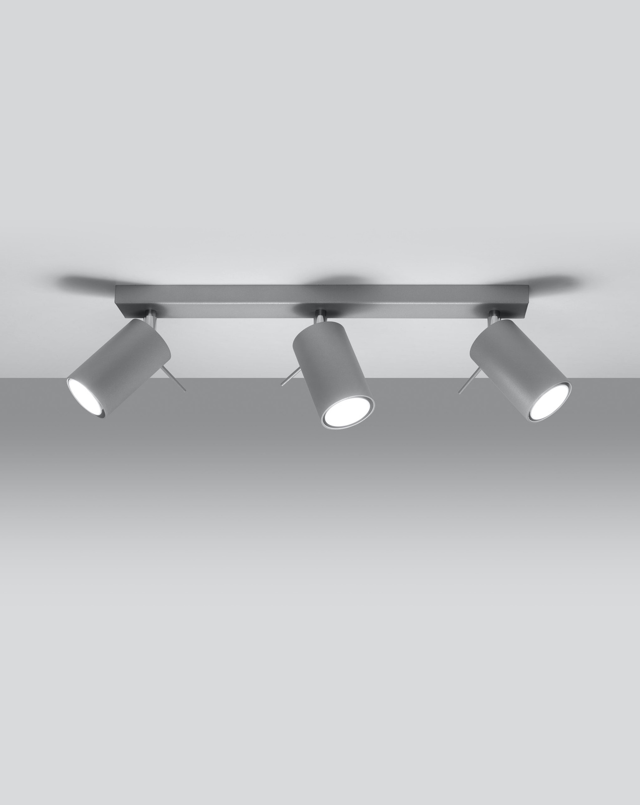 Plafond RING 3 grå + 3x LED-lampa GU-10 4000K Kall 7W 630lm