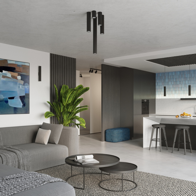 Plafond KARBON 40 svart + 1x LED-lampa GU-10 3000K varm 7W 510lm