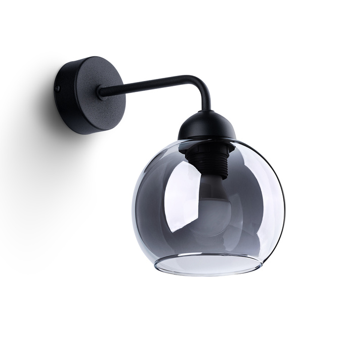 Vägglampa ALINO 1 svart + 1x LED-lampa E27 4000K Cold 7,5W 690lm