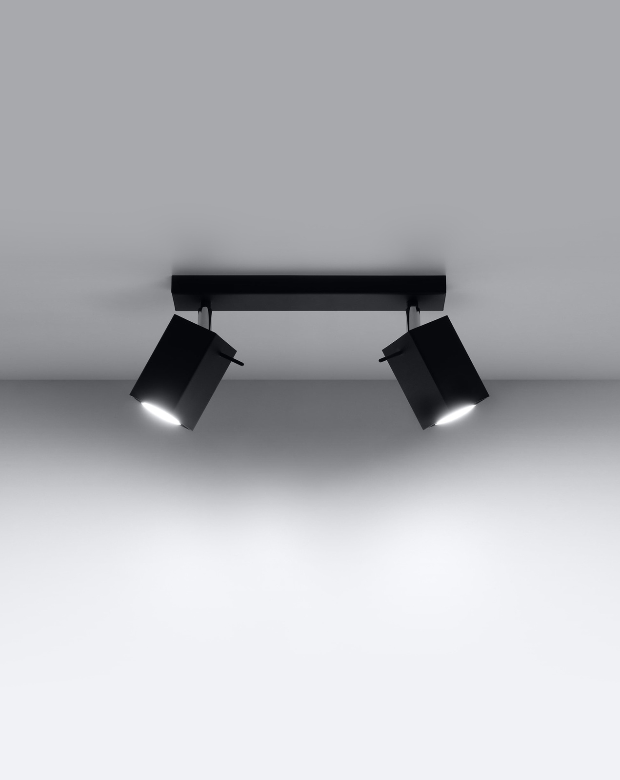 Plafond MERIDA 2 svart + 2x LED-lampa GU-10 4000K Kall 7W 630lm