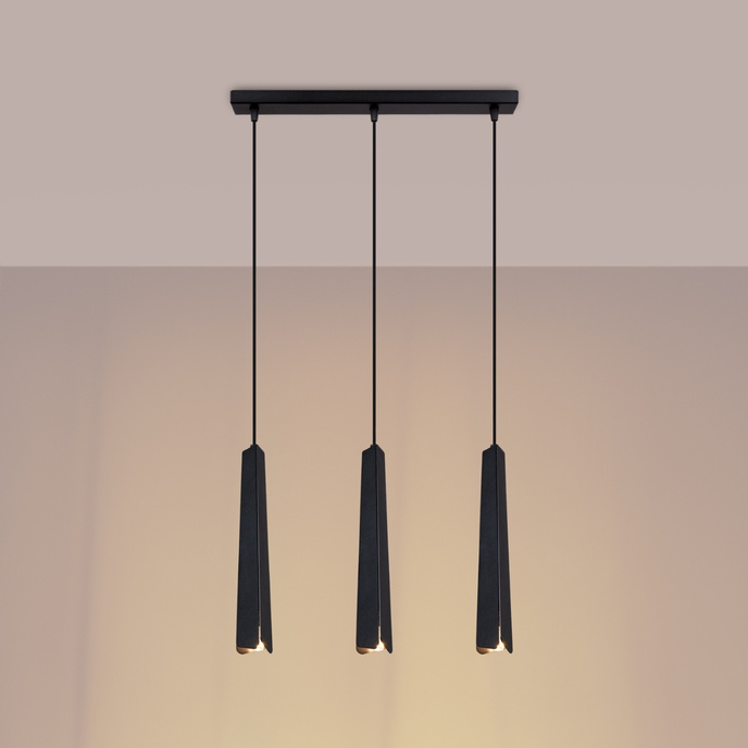 PRYSM 3L taklampa svart + 3x LED-lampa G9 3000K varm 4,5W 450lm