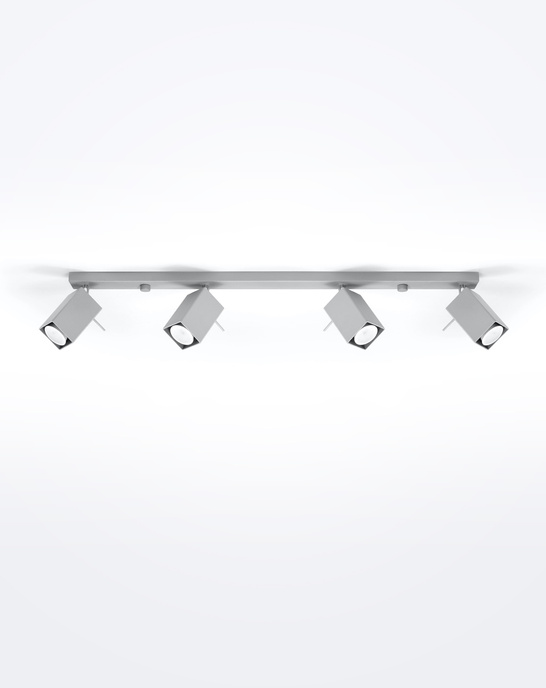 Plafond MERIDA 4L grå + 4x LED-lampa GU-10 3000K varm 7W 620lm