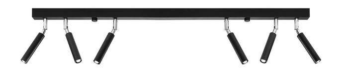 Plafond EYETECH 6 svart + 6x LED-lampa G9 3000K varm 4,5W 510lm