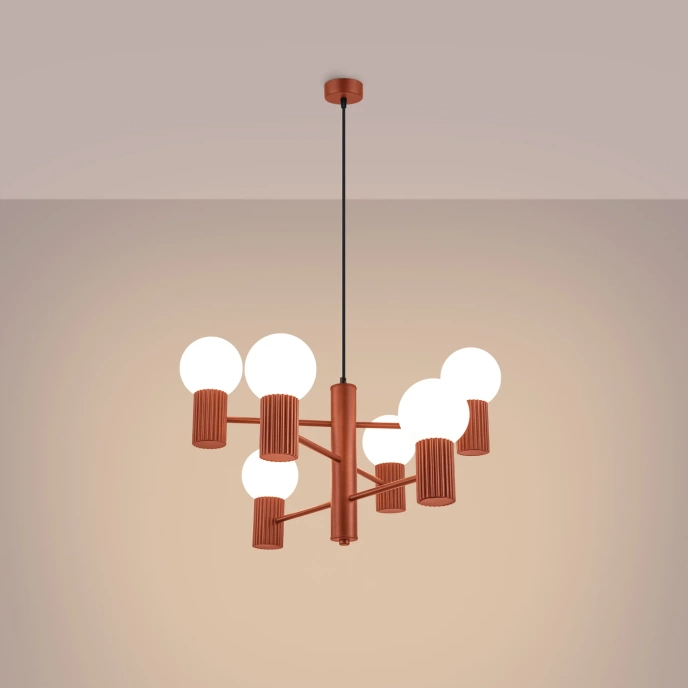 Ljuskrona HALO 6 röd ochra