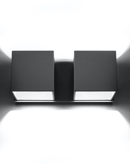 Vägglampa QUAD 2 grå + 2x LED-lampa G9 3000K varm 4,5W 510lm