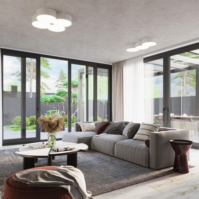 Plafond CIRCLE 3A vit + 6x LED-lampa E27 3000K varm 7,5W 620lm