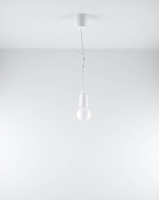 DIEGO 1 taklampa vit + 1x LED-lampa E27 4000K Kall 7,5W 650lm