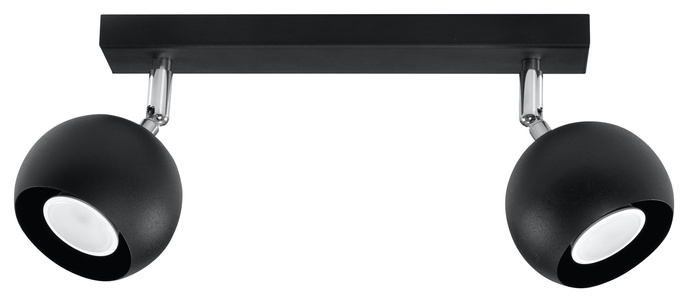 Plafond OCULARE 2 svart + 2x LED-lampa GU-10 4000K Kall 7W 630lm