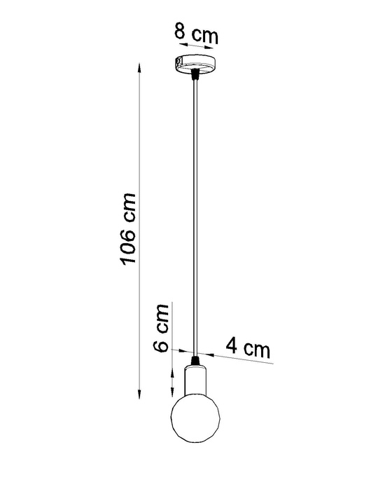 EDISON taklampa svart + 1x LED-lampa E27 3000K varm 7,5W 620lm