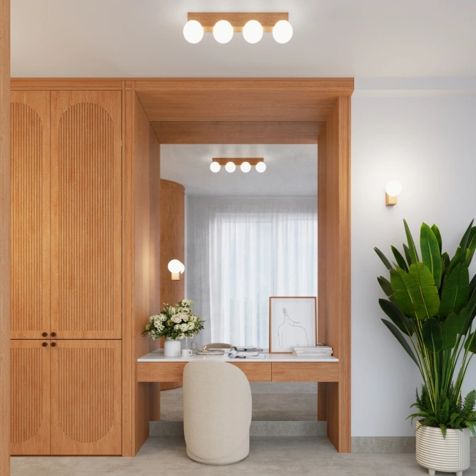 Plafond BULBO 4 naturligt trä