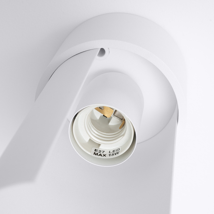 Plafond FLASH vit + 1x LED-lampa E27 4000K kall 7,5W 690lm