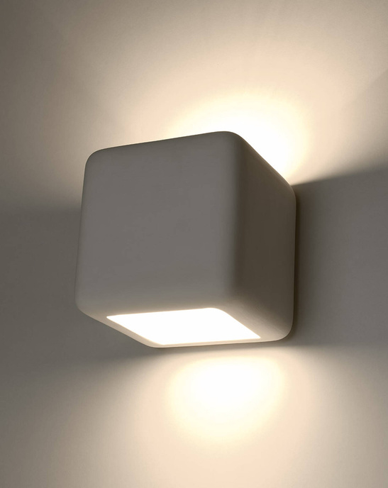 NESTA keramisk vägglampa vit + 1x LED-lampa E27 4000K Cold 7,5W 650lm