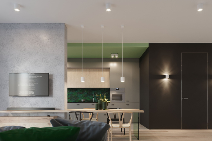 Plafond ORBIS 1 vit + 1x LED-lampa GU-10 3000K varm 7W 620lm