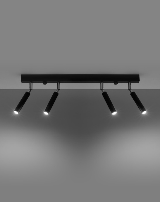 Plafond EYETECH 4 svart + 4x LED-lampa G9 4000K kall 4,5W 530lm