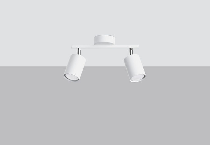 Plafond LEMMI 2 vit + 2x LED-lampa GU-10 3000K varm 7W 510lm