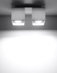 Plafond QUAD 2 vit + 2x LED-lampa GU-10 3000K varm 7W 620lm