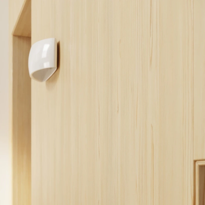 Lackerad vägglampa PONTIUS vit glans