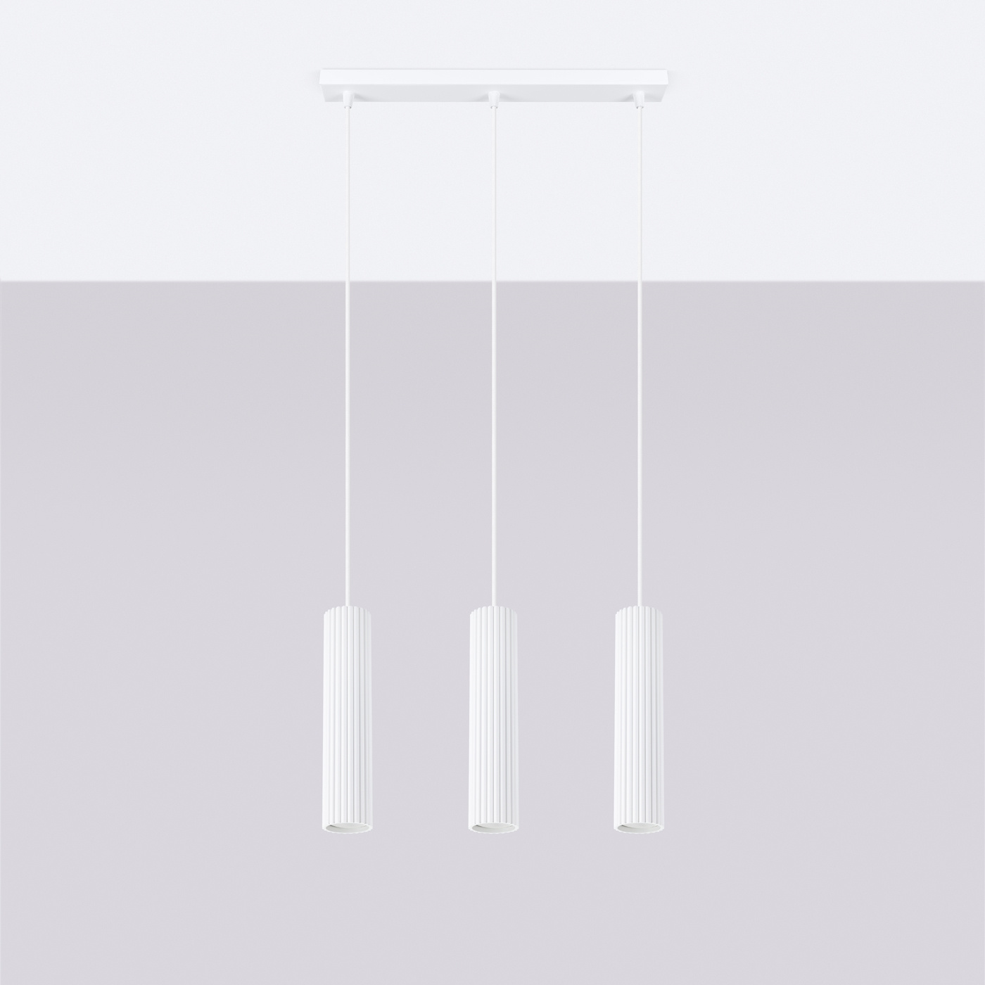 KARBON taklampa 3L vit + 3x LED-lampa GU-10 3000K varm 7W 510lm