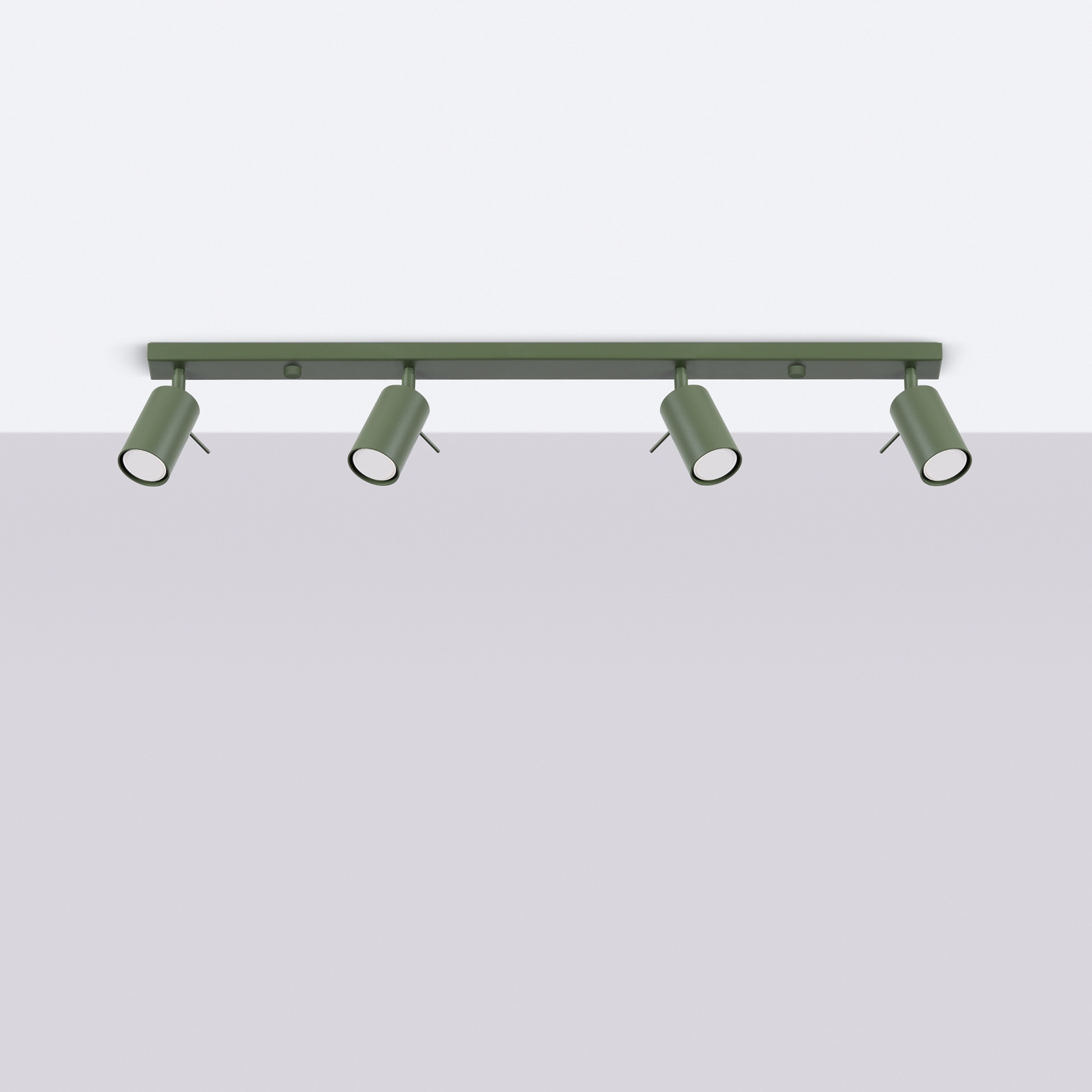 Plafond RING 4L olivgrön + 4x LED-lampa GU-10 3000K varm 7W 510lm