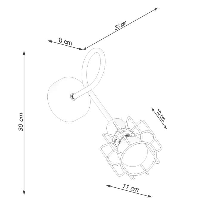 Vägglampa BELUCI 1S svart