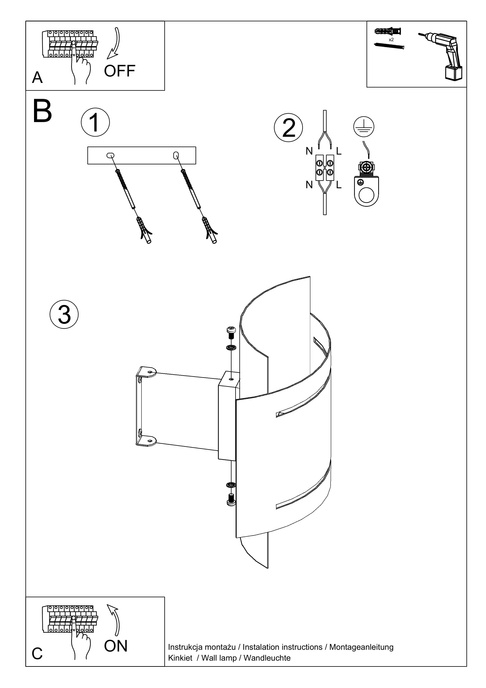 Vägglampa HESTIA vit + 1x LED-glödlampa G9 3000K varm 4,5W 510lm