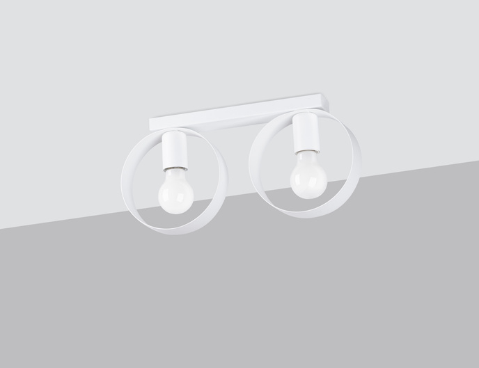 Plafond TITRAN 2 vit + 2x LED-lampa E27 4000K Kall 7,5W 690lm