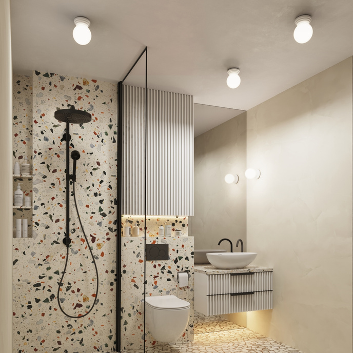 Taklampa ZORI vit IP44