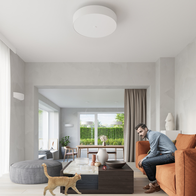 Plafond SKALA 60 vit + 5x LED-lampa E27 3000K varm 7,5W 620lm