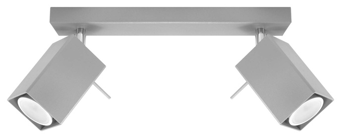 Plafond MERIDA 2 grå + 2x LED-lampa GU-10 3000K varm 7W 620lm