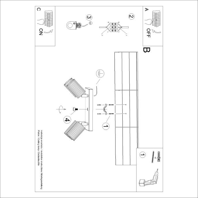 Plafond KARBON 4 olivgrön