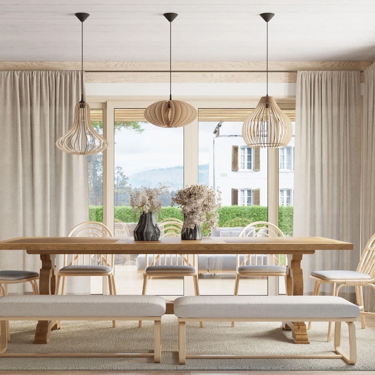 Pendel lampa ELZA trä