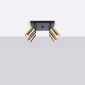 Taklampa WINX 4 svart/guld