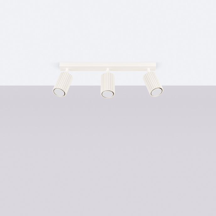 Plafond KARBON 3L beige + 3x LED-lampa GU-10 4000K Kall 7W 530lm