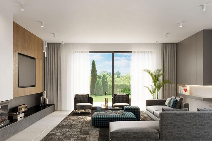 Plafond LAGOS 40 vit + 1x LED-lampa GU-10 3000K varm 7W 620lm