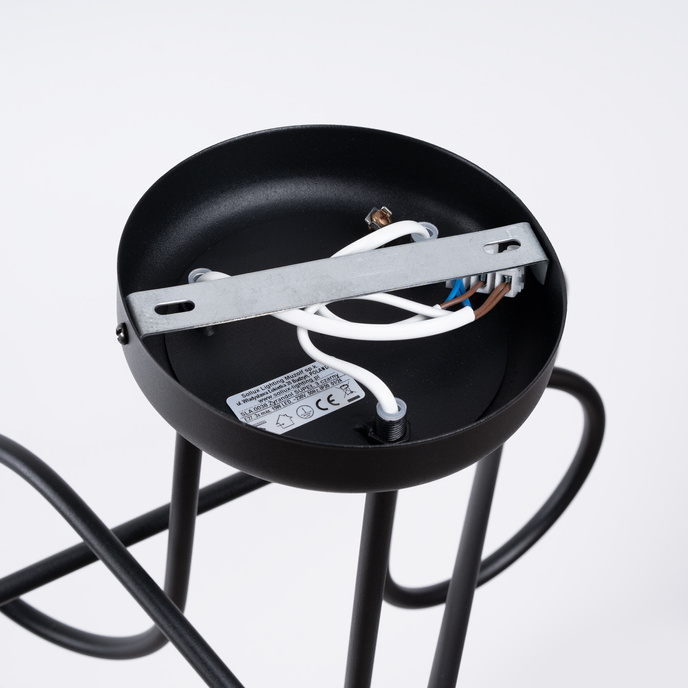 Ljuskrona SUPEŁ 3 svart = 3X LED-lampa E27 3000K 7W 760lm