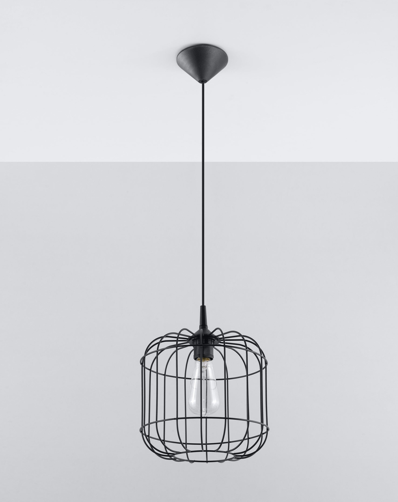 CELTA taklampa svart + 1x LED-lampa E27 4000K Cold 7,5W 650lm