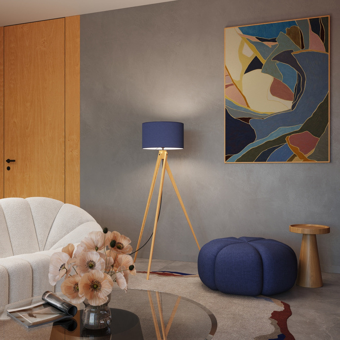 Golvlampa NATT marinblå