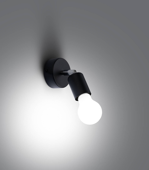 Vägglampa FORNES 1 svart + 1x LED-lampa E27 4000K Cold 7,5W 690lm