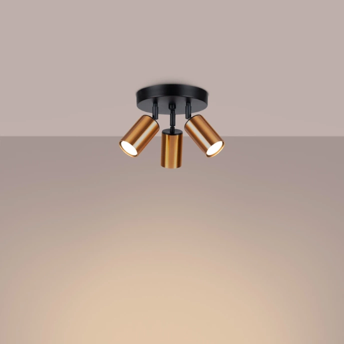 Taklampa WINX 3P svart/cooper