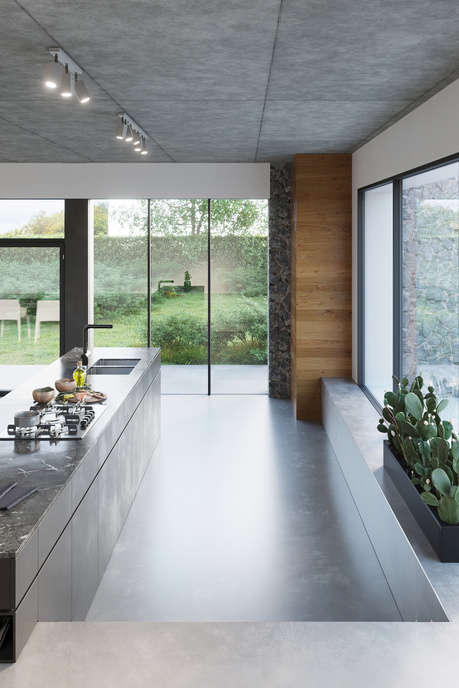 Plafond MERIDA 4L grå + 4x LED-lampa GU-10 4000K kall 7W 630lm