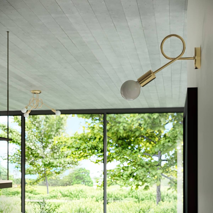 Ljuskrona SUPEŁ 5 glänsande guld + 5X LED-lampa E27 4000K Kall 7,5W 690lm