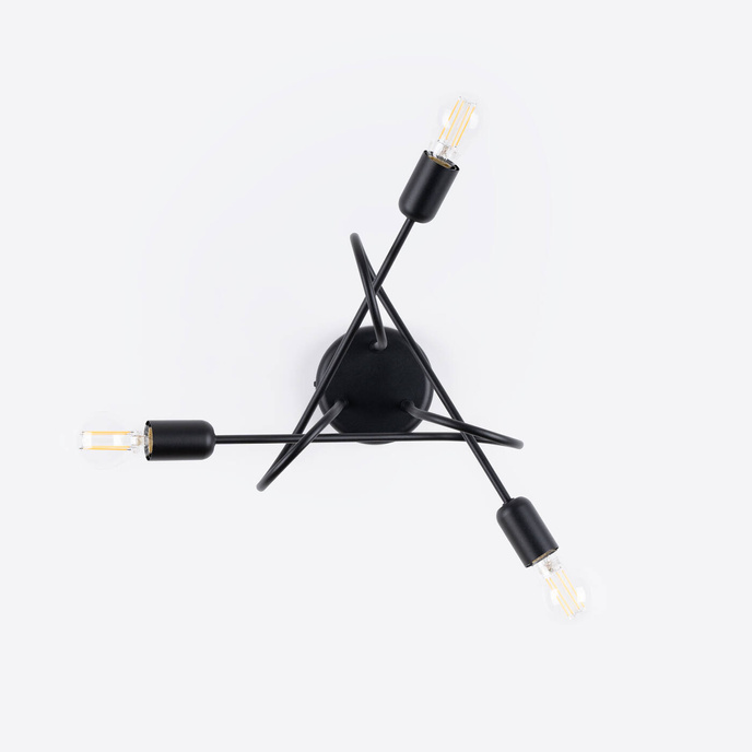 Ljuskrona SUPEŁ 3 svart = 3X LED-lampa E27 3000K 7W 760lm