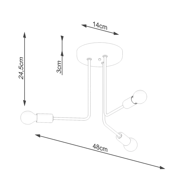 Ljuskrona NORAH 3 svart