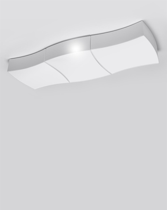 Plafond SQUARE 3 vit + 6x LED-lampa E27 3000K varm 7,5W 620lm