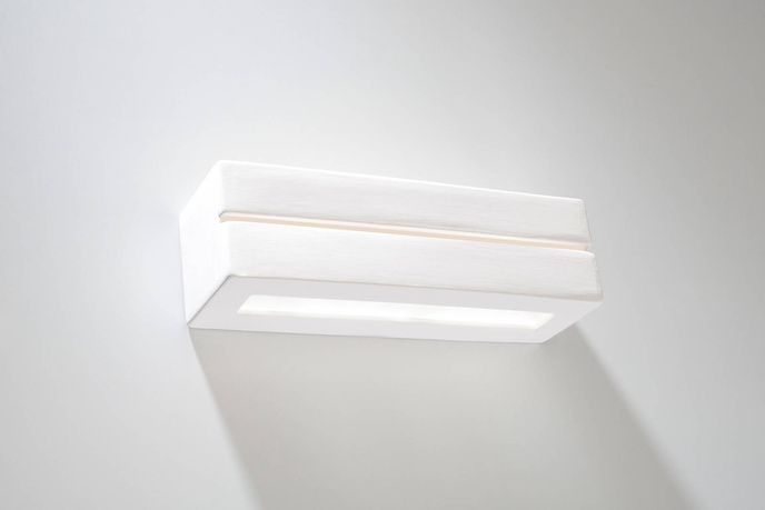 Keramisk vägglampa VEGA LINE vit + 1x LED-lampa E27 3000K varm 7,5W 620lm