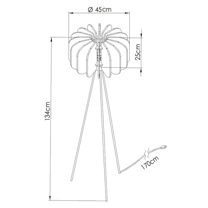 Golvlampa MULA 45 gul