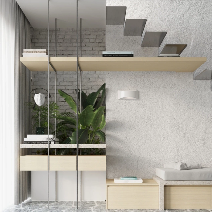 Lackerad vägglampa VIXEN vit glans