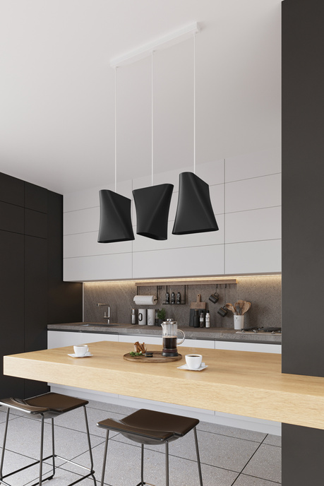 Ljuskrona BLUM 1 svart + 1x LED-lampa E27 4000K Kall 7,5W 650lm