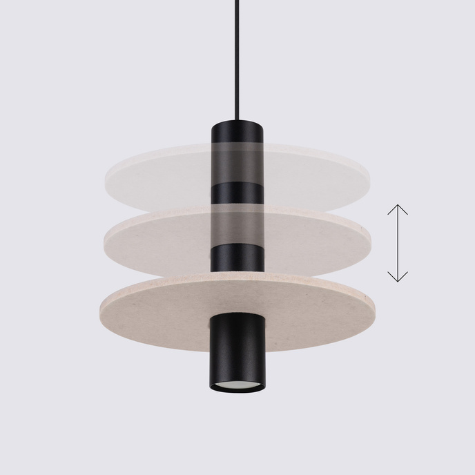 Taklampa PELTA 1 svart/beige